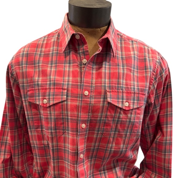 Mens, UNTUCKit Red Plaid Shirt.  Size L - Picture 2 of 6